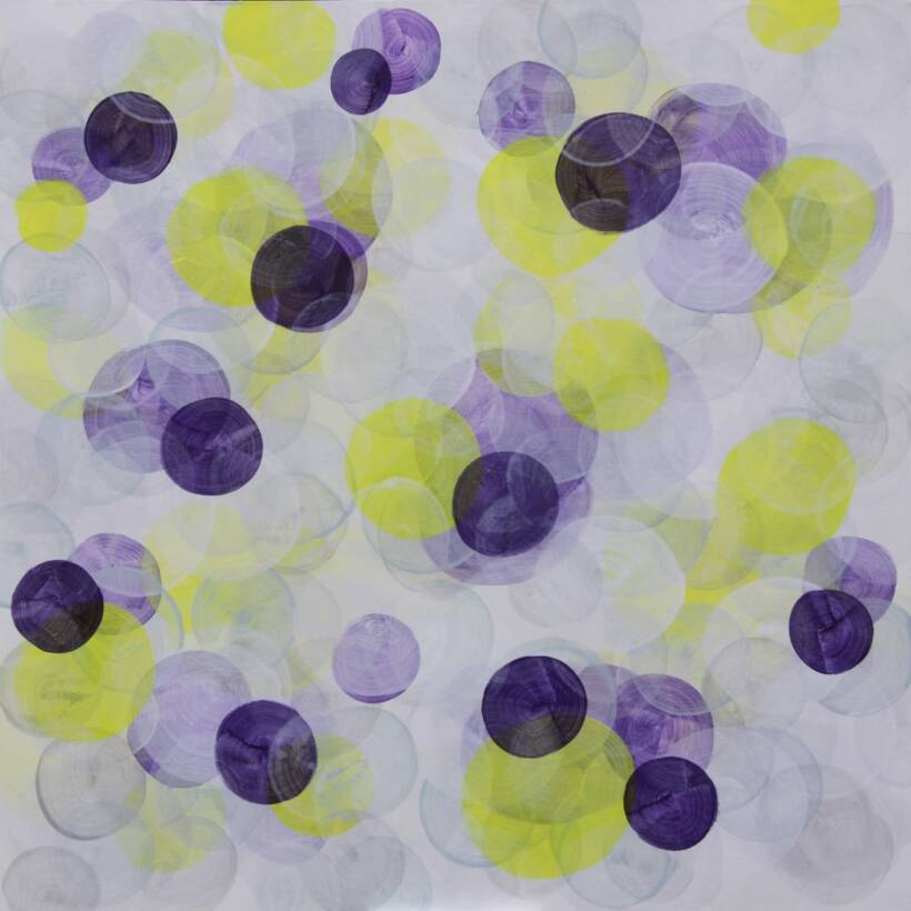 Ulrike Nagel – Le parfait consiste en choses rondes – Acrylique sur toile – 100 x 100 cm