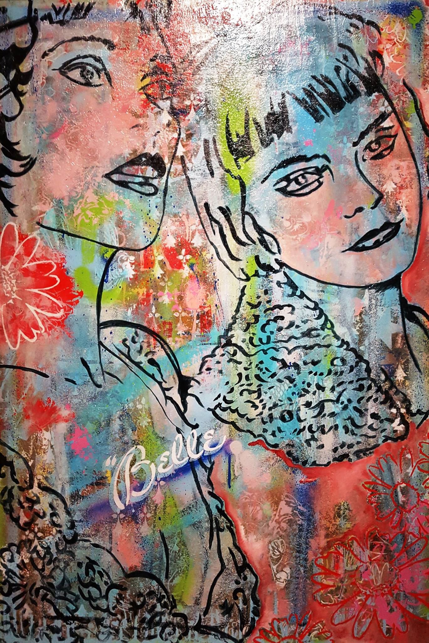 "Lola " - Techniques mixtes sur toile - 2016 - IZa Zaro