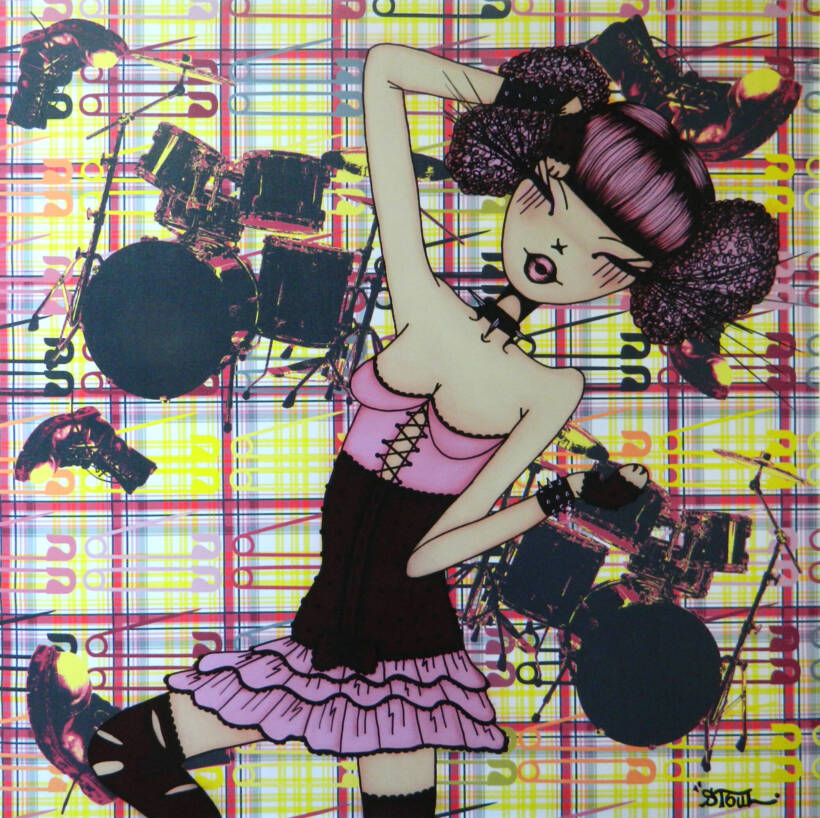 Stoul – POGO – Mixed media on canvas – 100×100 cm – 2011