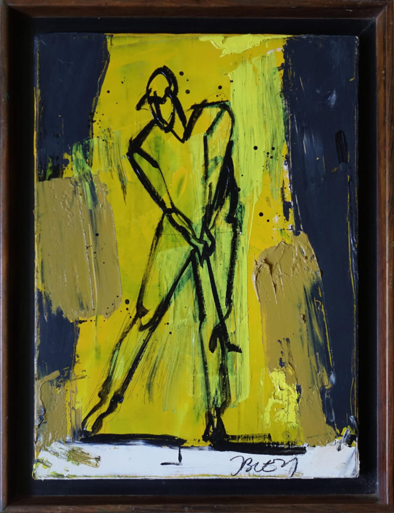 Golfeur – toile – 33 x 46 cm – caisse américaine – Jacques Blézot