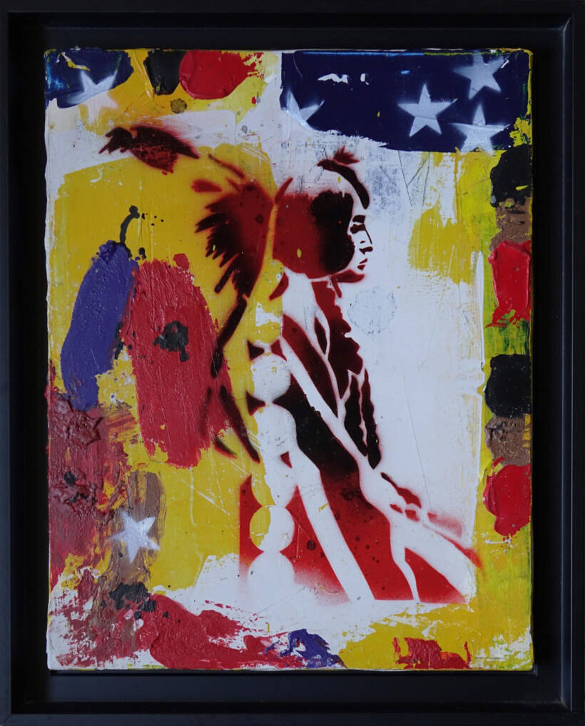 L’indien – Toile – 33 x 42 cm – caisse américaine – Jacques Blézot