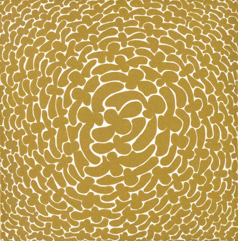 Trèfles dorés – Dorure et huile – 100 x 100 cm