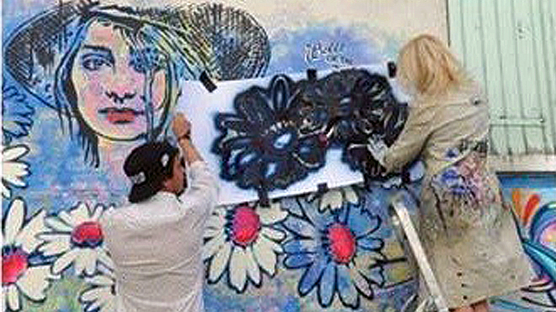 Création d’une fresque signée IZa Zaro