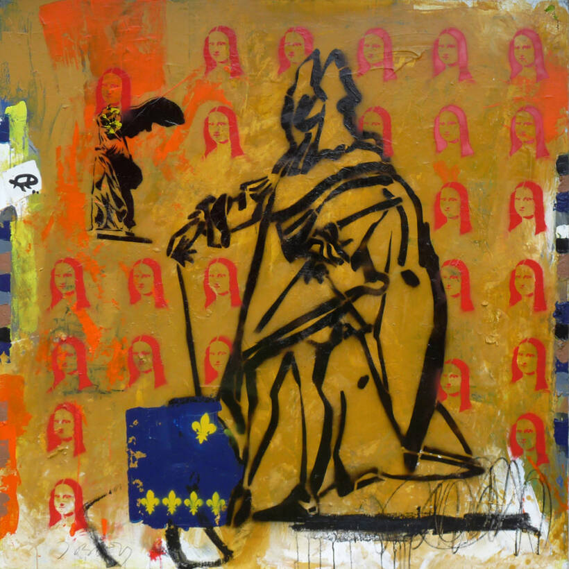 Jacques Blézot – Louis XIV et la joconde – 150 x 150 cm