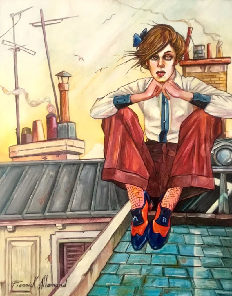 Pierrick Allemand – Sur les toits de paris – 92×73 cm