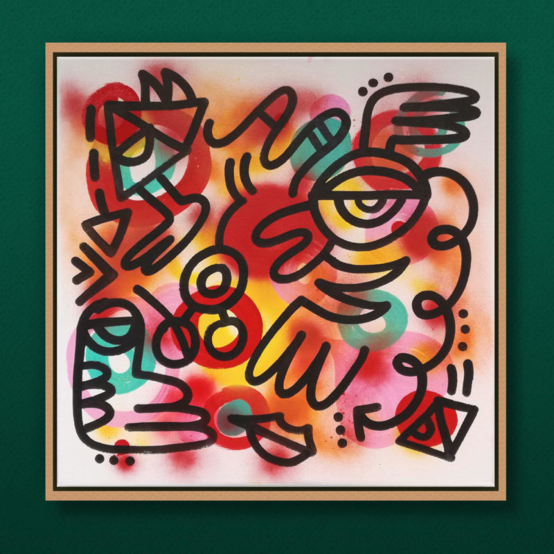 Teppo – Untitled no. 1, 50×50 cm, mixed media on canvas