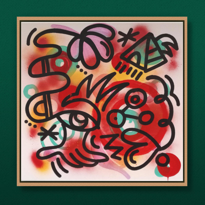 Teppo – Untitled no. 3, 50×50 cm, mixed media on canvas