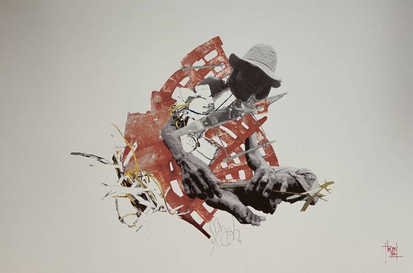 Human Soul – Pink many (Tagbuana) – Sérigraphie sur papier rives 320 gr – 30 exemplaires – 40 x 60 cm