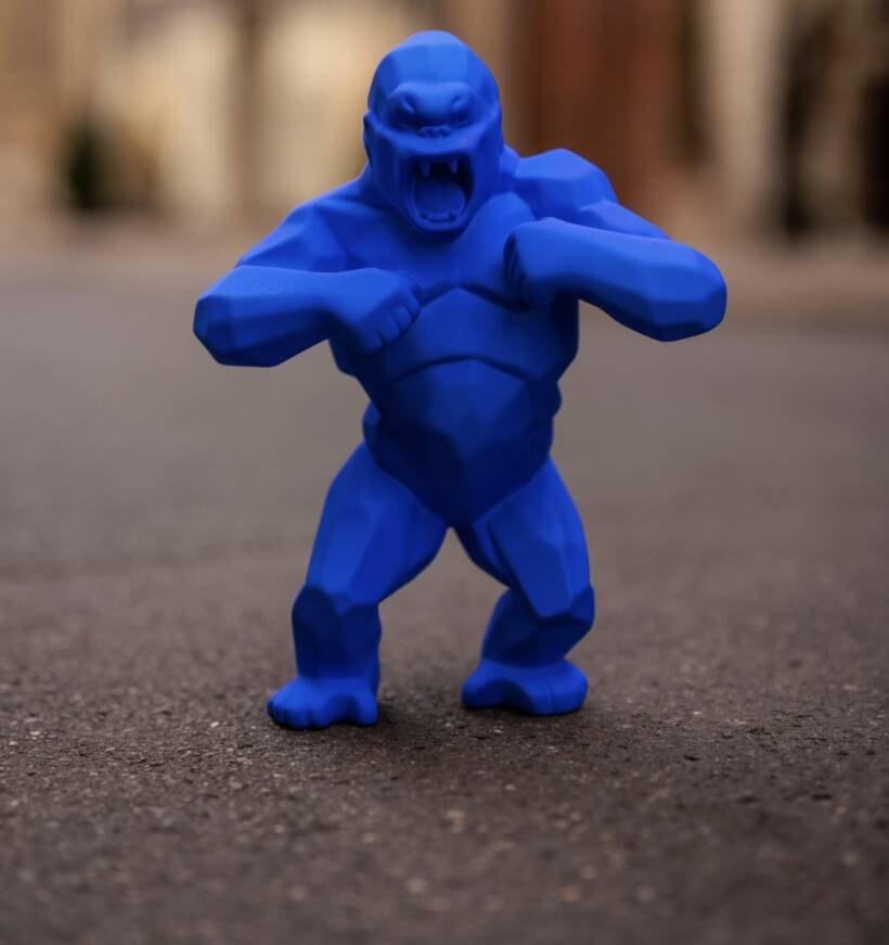 Richard Orlinski – Wild kong – Blue up – 30 cm