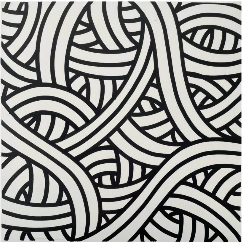Jordane Saget – Ligne signature #2 – Acrylic on canvas – 50 x 50 cm