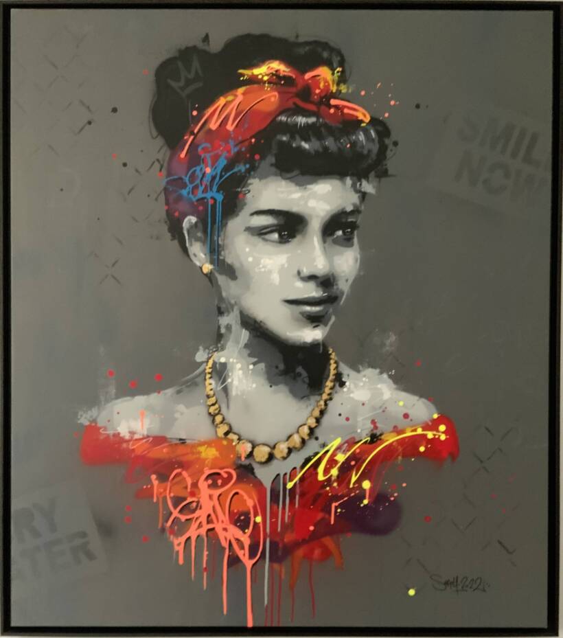 Encadrement caisse américaine bois noir