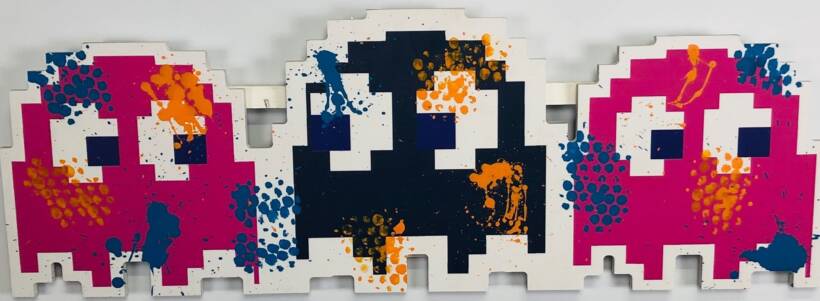 Noble$$ – Ghost – sculpture – 2023 ) Acrylique sur panneau – 27 x 75 cm