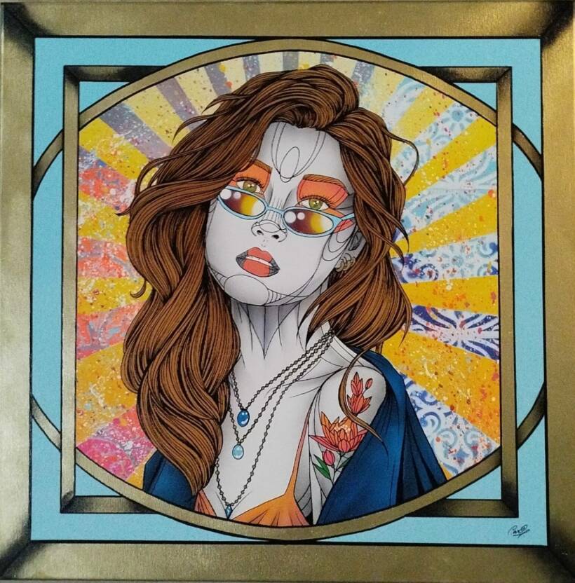 Caro Graffiti – Sunrise – Mixed media on canvas – 60 x 60 cm – 2024