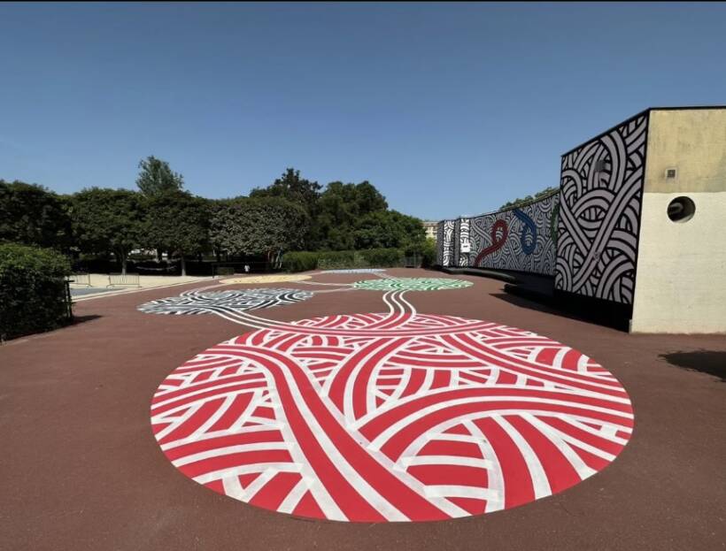 Les anneaux olympiques revisités par Jordane Saget et vus du ciel