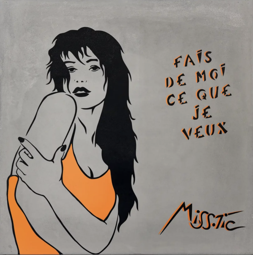 Miss Tic – Fais de moi ce que je veux – 60 x 60 cm – Sérigraphie originale sur béton – 2017 – numérotée sur 49