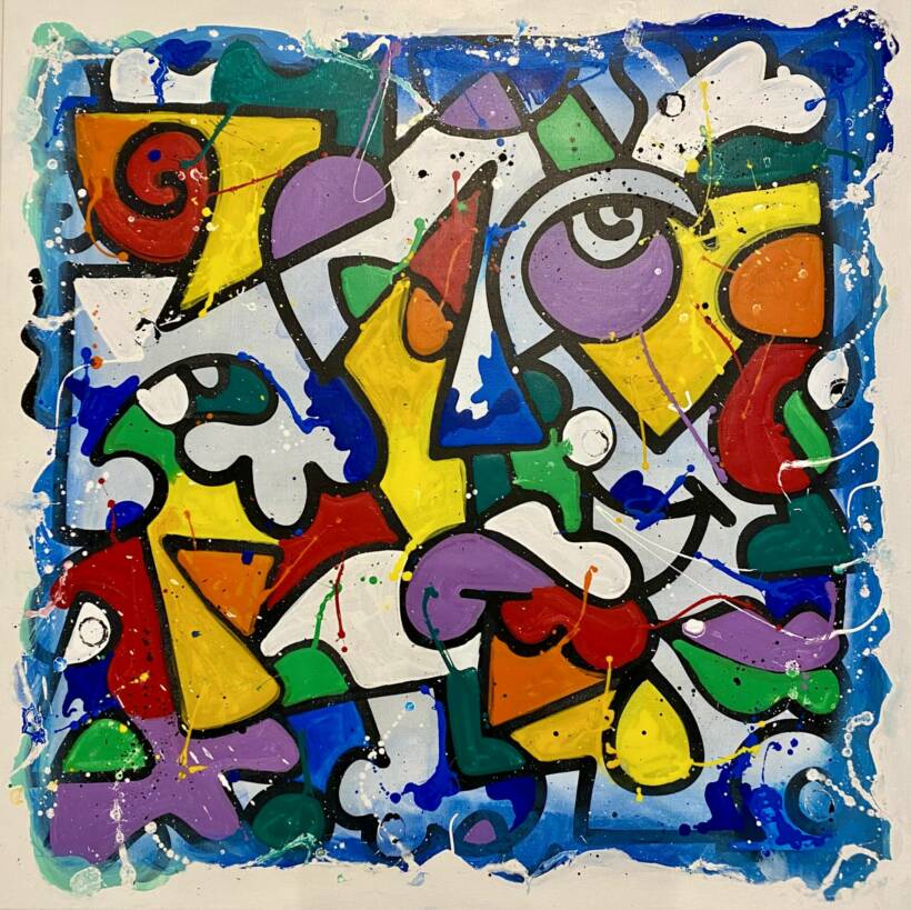 Louis Bottero – Romane et Conti – Mixed media on canvas – 80 x 80 cm – 2024