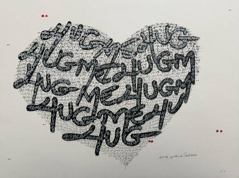 Karine Paoli – Poetin heart #7 – Acrylique sur papier beaux-arts – 48 x 36 cm