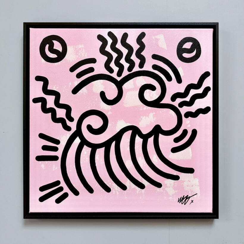 Woo – Sous la lèvre – Acrylique et encre sur toile – 60 x 60 cm – 2022