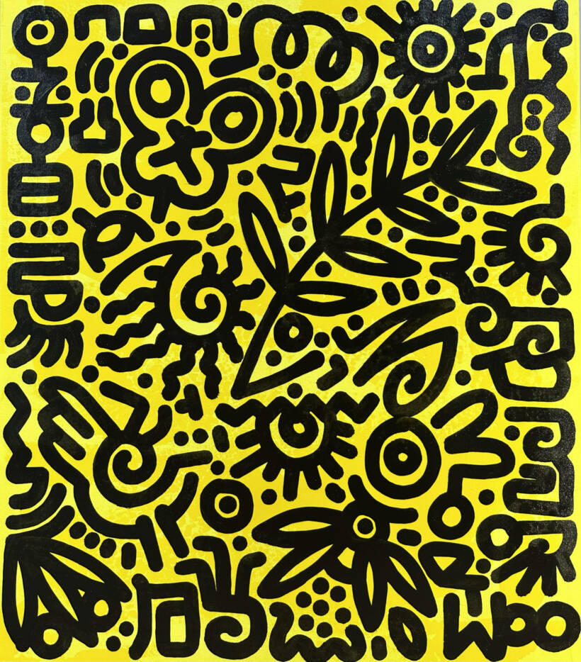 Woo – Spring after summer – Encre et acrylique sur toile 80 x 60 cm – 2025