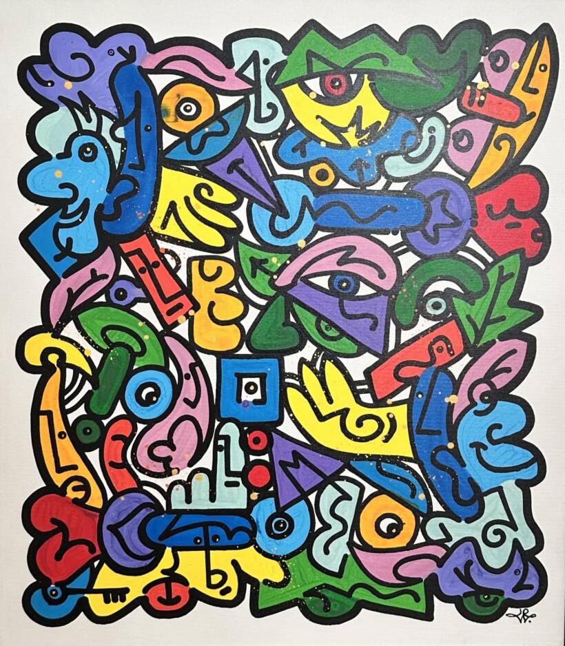 Louis Bottero – Tropiko – Techniques mixtes sur toile – 80 x 70 cm – 2021