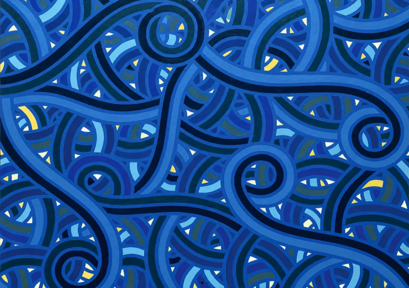 Jordane Saget – Nuit étoilée – Acrylique sur toile – 116 x 89 cm